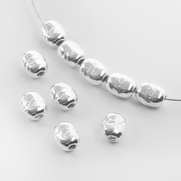 Srebrna przekładka oliwka młotkowana AG925 4,5x7mm