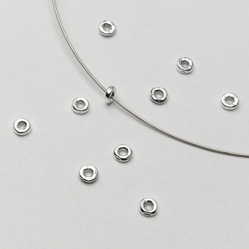 Srebrne donaty młotkowane AG925 4,5mm