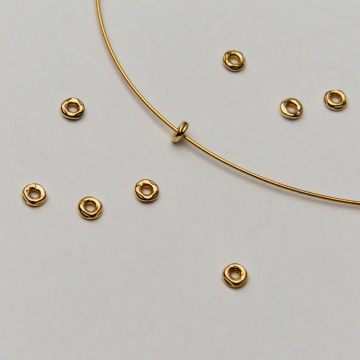 Srebrne donaty młotkowane  AG925 pozłacane 4,5mm