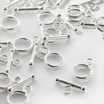 Zapięcie toggle kółko patyczek z kuleczkami AG925 11mm