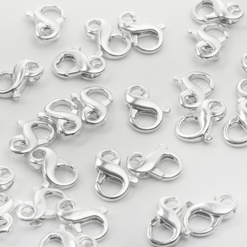 Srebrne zapięcie karabińczyk ósemka AG925 15mm