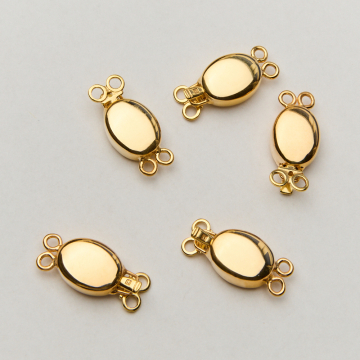 Srebrne zapięcie szufladkowe fasolka gładka AG925 pozłacane 22,5mm