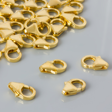 Srebrne zapięcie karabińczyk NTC2 AG925 pozłacane 10mm