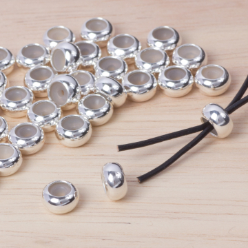 Srebrne zapięcie oponka z silikonem do sznurków AG925 6mm