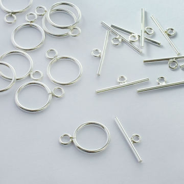 Srebne zapięcie toggle kółeczko z patyczkiem AG925 13,5mm