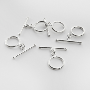 Srebrne zapięcie toggle satynowe AG925 14mm