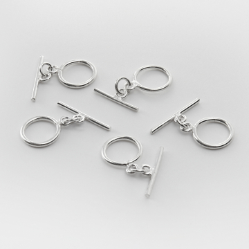 Srebrne zapięcie toggle gładkie AG925 12mm