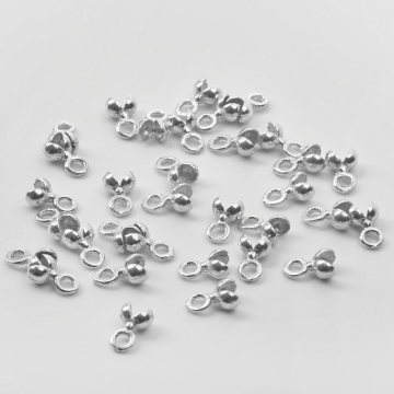 Srebrna końcówka łapaczka okrągła duża AG925 4mm