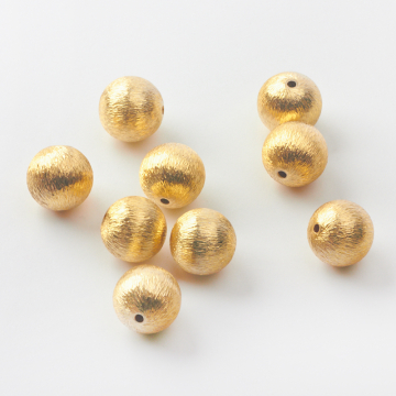 Srebrne kulki satynowe AG925 pozłacane 10mm