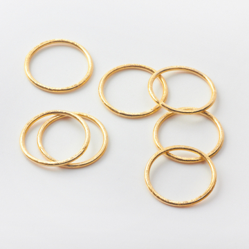 Srebrne kółko satynowe zamknięte AG925 pozłacane 20,5mm