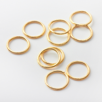 Srebrne kółko satynowe zamknięte AG925 pozłacane 16mm