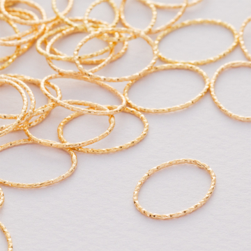 Srebrny łącznik  owal diamentowy AG925 złocony 17x11mm