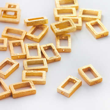 Srebrny koralik prostokąt satynowy AG925 pozłacany 10mm