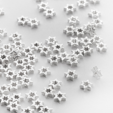 Srebrny koralik gwiazda wycięta AG925 6mm