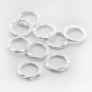 Srebrne kółko ozdobne pogniecione AG925 12,5mm
