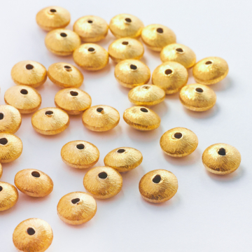 Srebrny dysk satynowy przekładka AG925 pozłacana 8mm