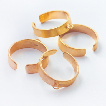 Baza pierścionka satynowa AG925  pozłacana 20mm