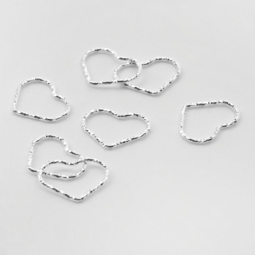 Srebrny łącznik/zawieszka serce z drutu diamentowanego AG925 14,5mm