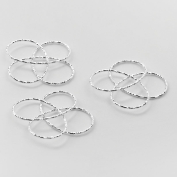 Srebrny łącznik/zawieszka kwiatek pleciony z drutu diamentowego AG925 29mm