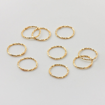 Srebrny łącznik/zawieszka kółko z drutu diamentowanego AG925 pozłacane 9mm