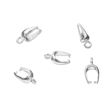 Srebrna krawatka do kamieni z oczkiem. AG925 13mm