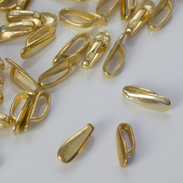 Srebrna krawatka łezka pozłacana  925 11mm