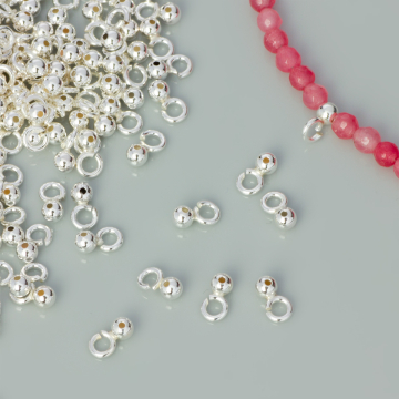 Krawatka srebrna z kulką AG925 3mm