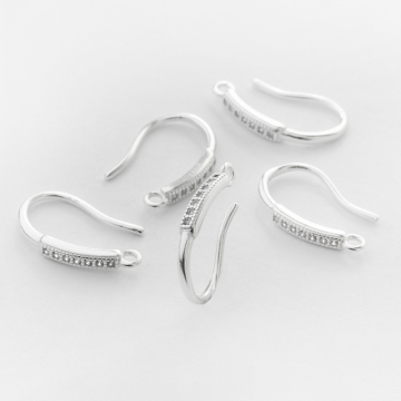 Srebrne bigle do kolczyków z cyrkoniami AG925 16mm