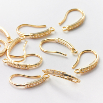 Srebrne bigle do kolczyków z cyrkoniami AG925 pozłacane 16mm