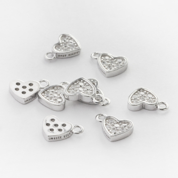 Srebrna zawieszka serce z cyrkoniami AG925 6mm