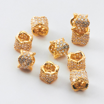 Srebrna oponka falowana z cyrkoniami AG925 pozłacana 5,5mm