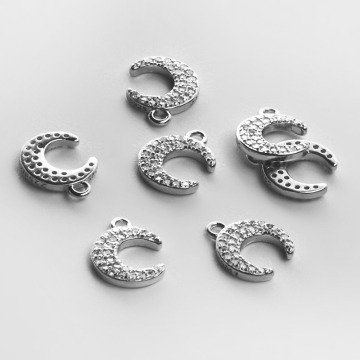 Srebrna zawieszka księżyc z cyrkoniami AG925 11,5mm