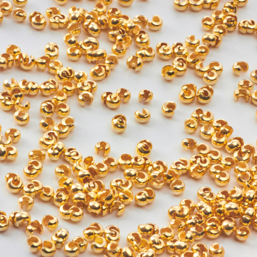 Srebrny crimp cover AG925 pozłacany 3,5mm Srebrny crimp cover AG925 pozłacany 3,5mm