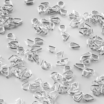 Srebrne końcówki do linek i nici skobelki AG925 6x5mm