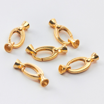 Srebrne zapięcie do pereł owal AG925 pozłacane 25mm