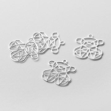 Srebrna zawieszka miś ażurowy AG925 16mm