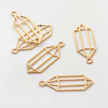 Srebrna zawieszka geometryczny kryształ AG925 pozłacana 18,5mm