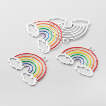 Srebrna zawieszka kolorowa tęcza AG925 16mm