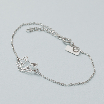 Bransoletka rodowana z panterą AG925 16.5 cm