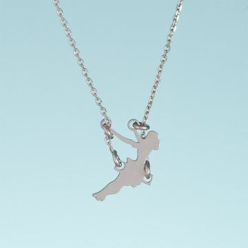 Srebrny rodowany naszyjnik origami Suingu AG925 44cm