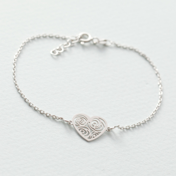 Srebrna rodowana bransoletka origami Kokoro AG925 20cm