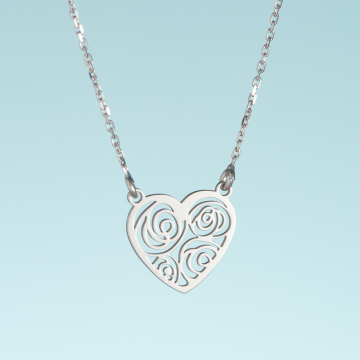 Srebrny rodowany naszyjnik origami Kokoro AG925 44cm