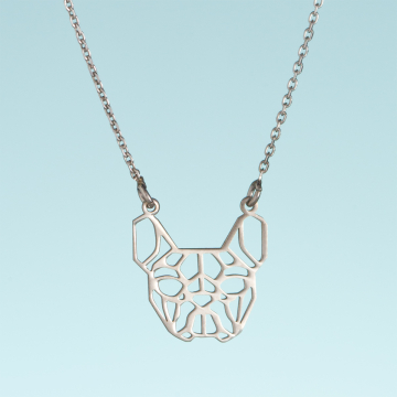 Srebrny rodowany naszyjnik origami Inu AG925 44cm