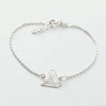 Srebrna rodowana bransoletka origami Piramiddo AG925 20cm