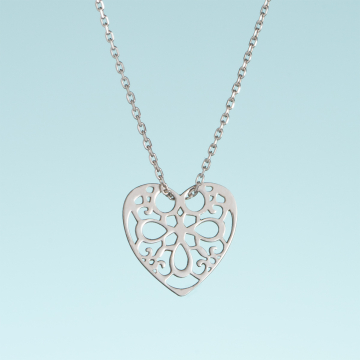 Srebrny rodowany naszyjnik origami Yasei no kokoro AG925 44cm