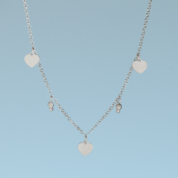 Srebrny, rodowany naszyjnik serca AG925 34-38cm