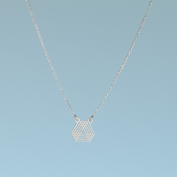 Srebrny rodowany naszyjnik trójkąty geometryczne AG925 44-46cm