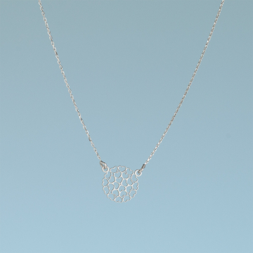 Srebrny rodowany naszyjnik ażurowy serca AG925 44-46cm