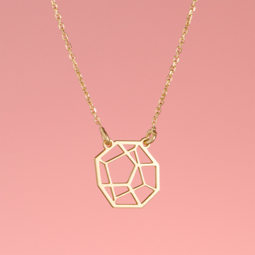 Srebrny pozłacany naszyjnik origami Kotai,  AG925 44cm