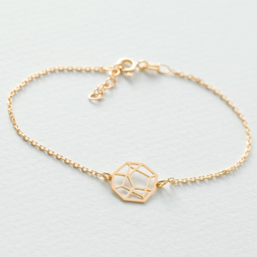 Srebrna pozłacana bransoletka origami Kotai,  AG925 20cm